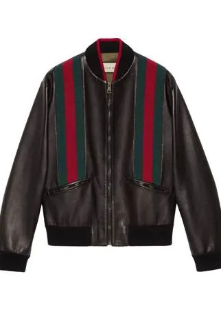 Gucci бомбер с отделкой Web