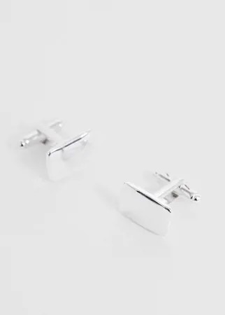 Серебристые квадратные запонки ASOS DESIGN-Серебряный