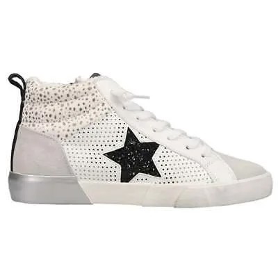 Vintage Havana Lester Perforated High Top Womens Grey, White Sneakers Casual Sh