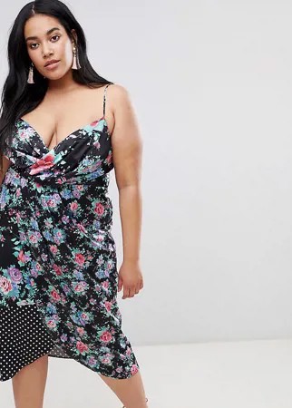 Платье миди с принтом ASOS DESIGN Curve-Мульти