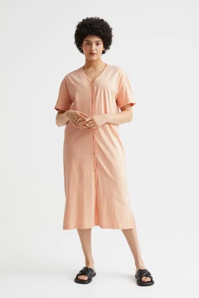 Платье из джерси с пуговицами H&M, светло-абрикосовый