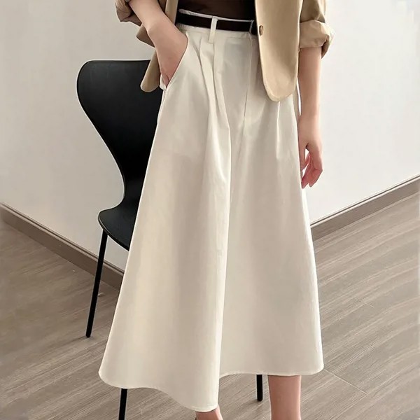 Новинка весна-лето 2023 Женская Полная юбка приталенный корейский комбинезон А-силуэта с высокой талией без пояса