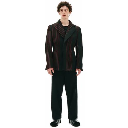 Comme des Garcons Homme plus Черный пиджак в красную полоску XL