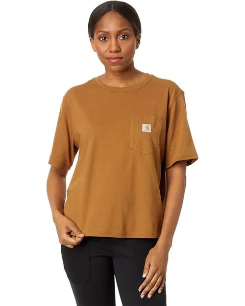 Футболка Carhartt Loose Fit Lightweight Short Sleeve Crew Neck, коричневый