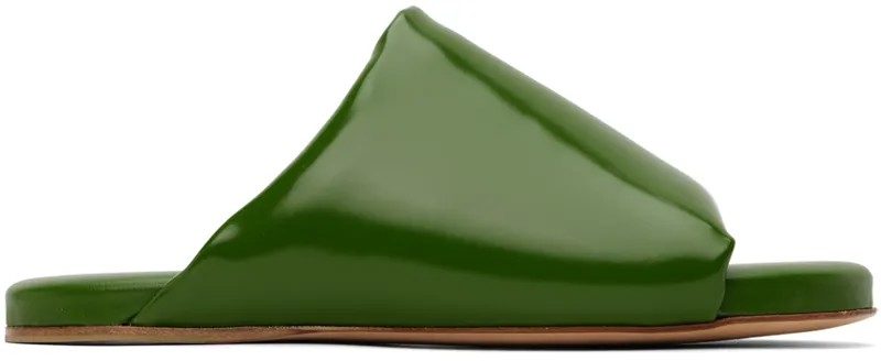 Зеленые шлепанцы с подушками Bottega Veneta