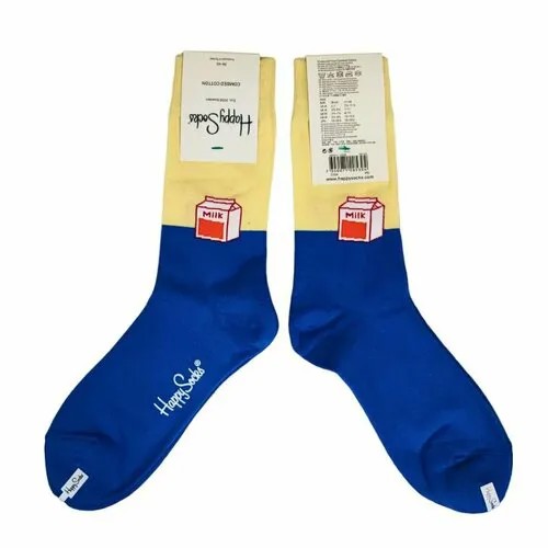 Носки Happy Socks Носки, размер 36-40, синий, бежевый, желтый