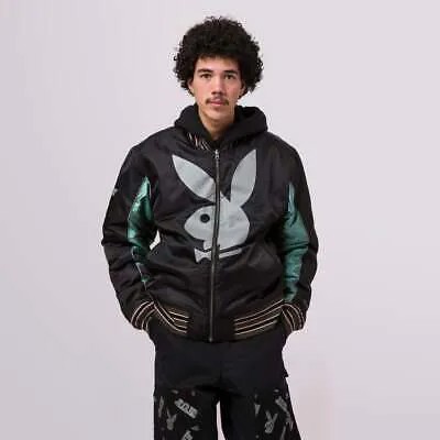 Двусторонняя куртка-бомбер HUF x Playboy, мужская верхняя одежда Black Forest Green