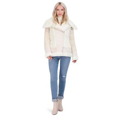 Tahari Womens Saylor Цвета Слоновой Кости Зимний Пуховик Из Искусственного Меха Верхняя Одежда M BHFO 7998