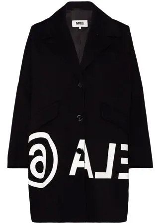 MM6 Maison Margiela пальто-кокон оверсайз с логотипом