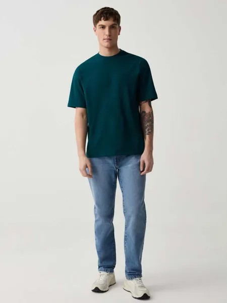 Футболка свободного кроя из хлопка Ovs, цвет teal green