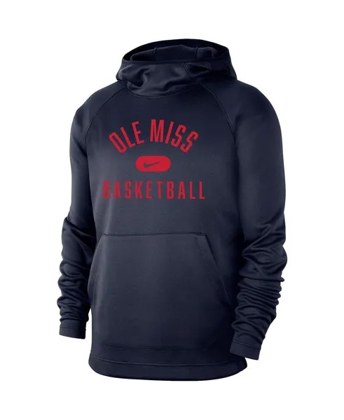 Мужской темно-синий пуловер с капюшоном Ole Miss Rebels Spotlight реглан Nike