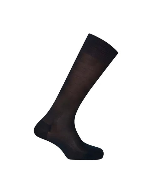 Мужские высокие носки из 100% однотонной шотландской пряжи. Сделано в Испании. Punto Blanco, темно-синий