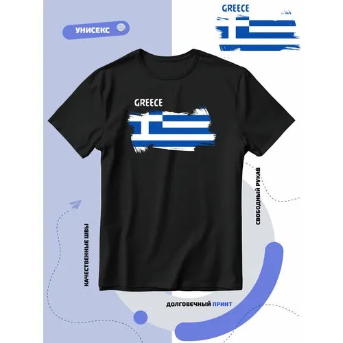 Футболка SMAIL-P флаг Греции, размер 3XL, черный