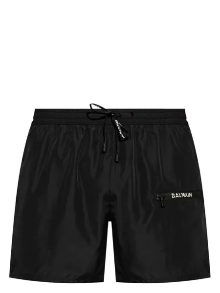 Balmain шорты для плавания с логотипом, черный