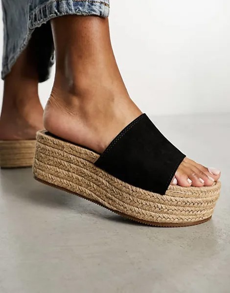 Черные эспадрильи на платформе Pull&Bear