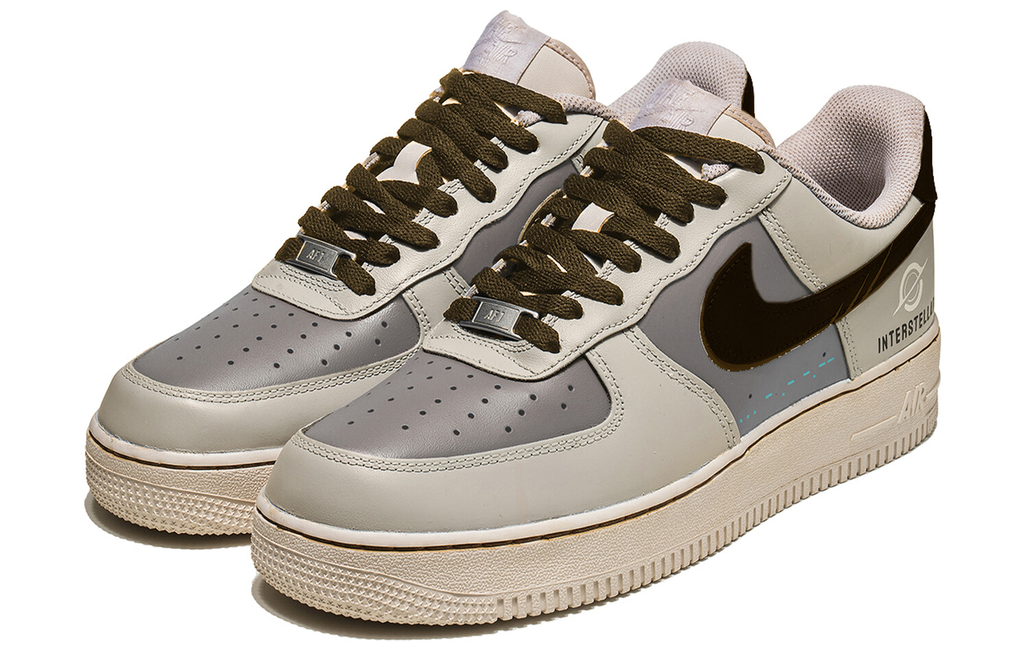 Кроссовки Nike Air Force 1 Skateboarding Shoes Unisex Low-top Grey/black, хаки