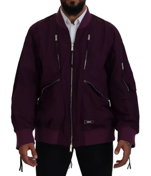 Куртка DSQUARED2 Фиолетовый бомбер из полиэстера на полной молнии IT48/US38/M Рекомендуемая розничная цена 1340 долларов США