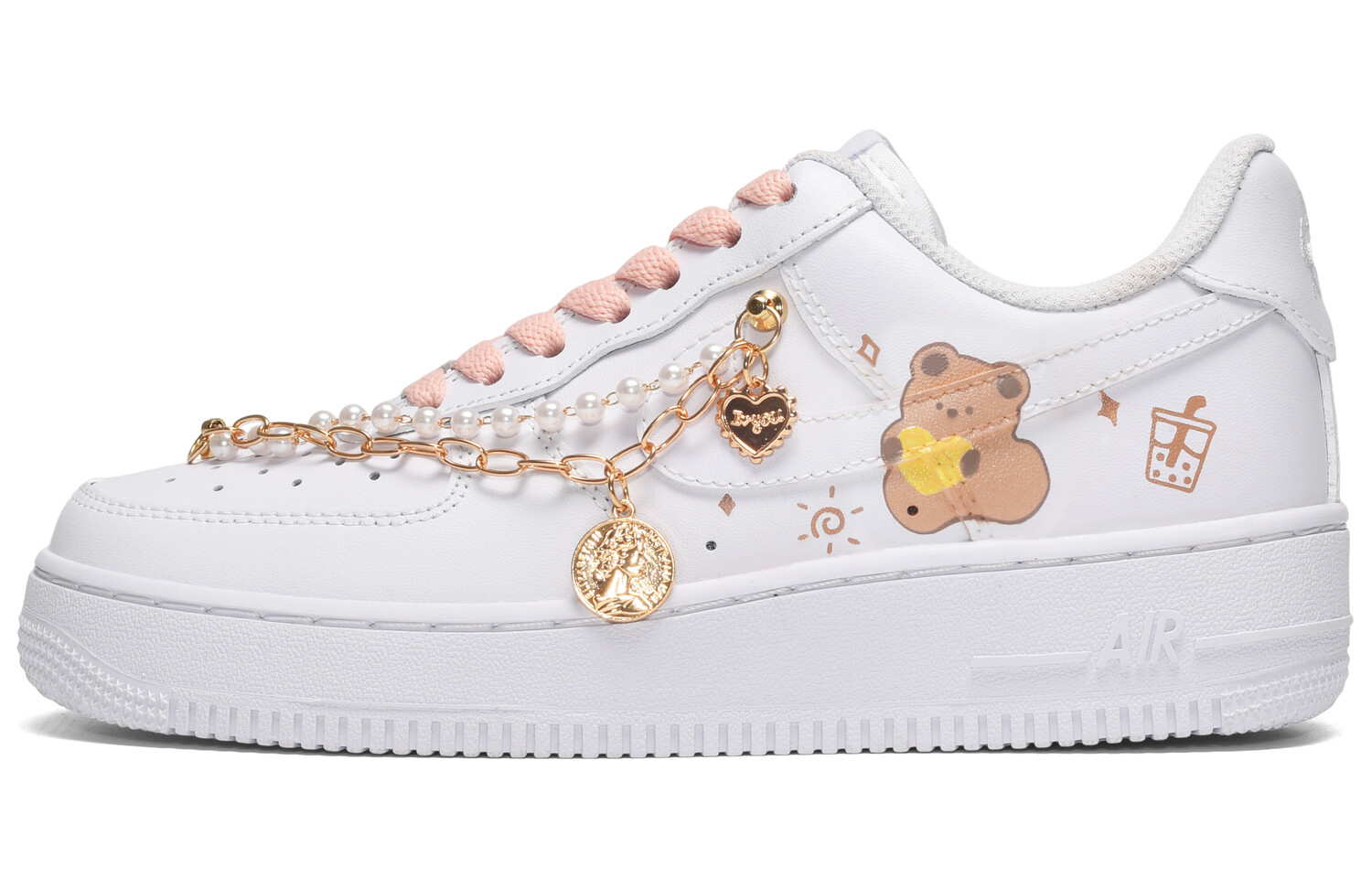 Кроссовки Nike Air Force 1 Skateboarding Shoes Women's Low-top Light Khaki, хаки