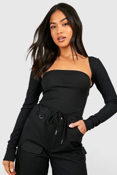 Боди petite болеро и бандо Boohoo, черный