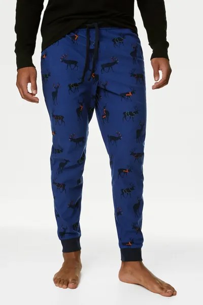 Низ пижамы с принтом Marks & Spencer, синий