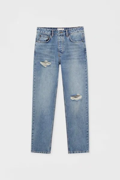 Джинсы мужские Pull&Bear PUL554422863 синие 40 EU. Доставка из-за рубежа.