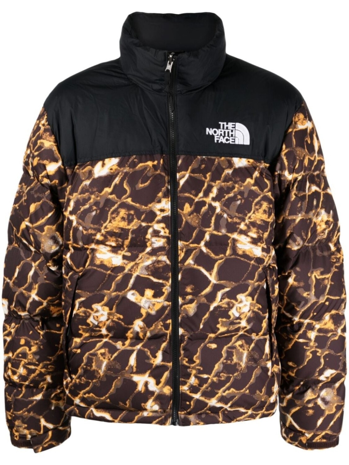 The North Face пуховик с абстрактным узором, черный