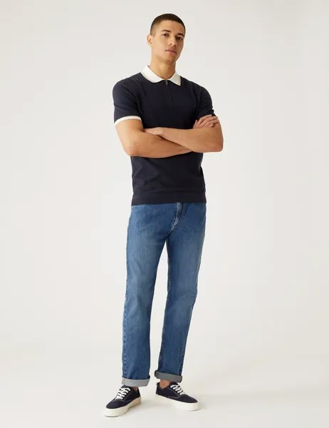Прямые эластичные джинсы Marks & Spencer, светло-серый