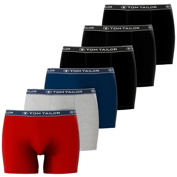 Боксеры Tom Tailor Boxershorts 6 шт, цвет Navy / Grau / Rot / Schwarz