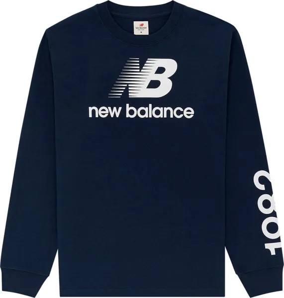 Лонгслив New Balance Made In USA Heritage Long-Sleeve Tee 'Natural Indigo', синий