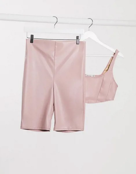 Розовые шорты-леггинсы Flounce London Club-Розовый цвет