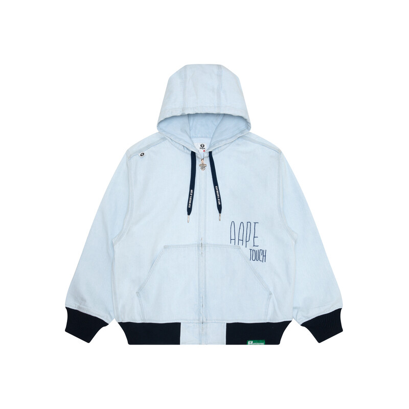 Джинсовая куртка мужская синяя/белая BLA Aape, синий/белый
