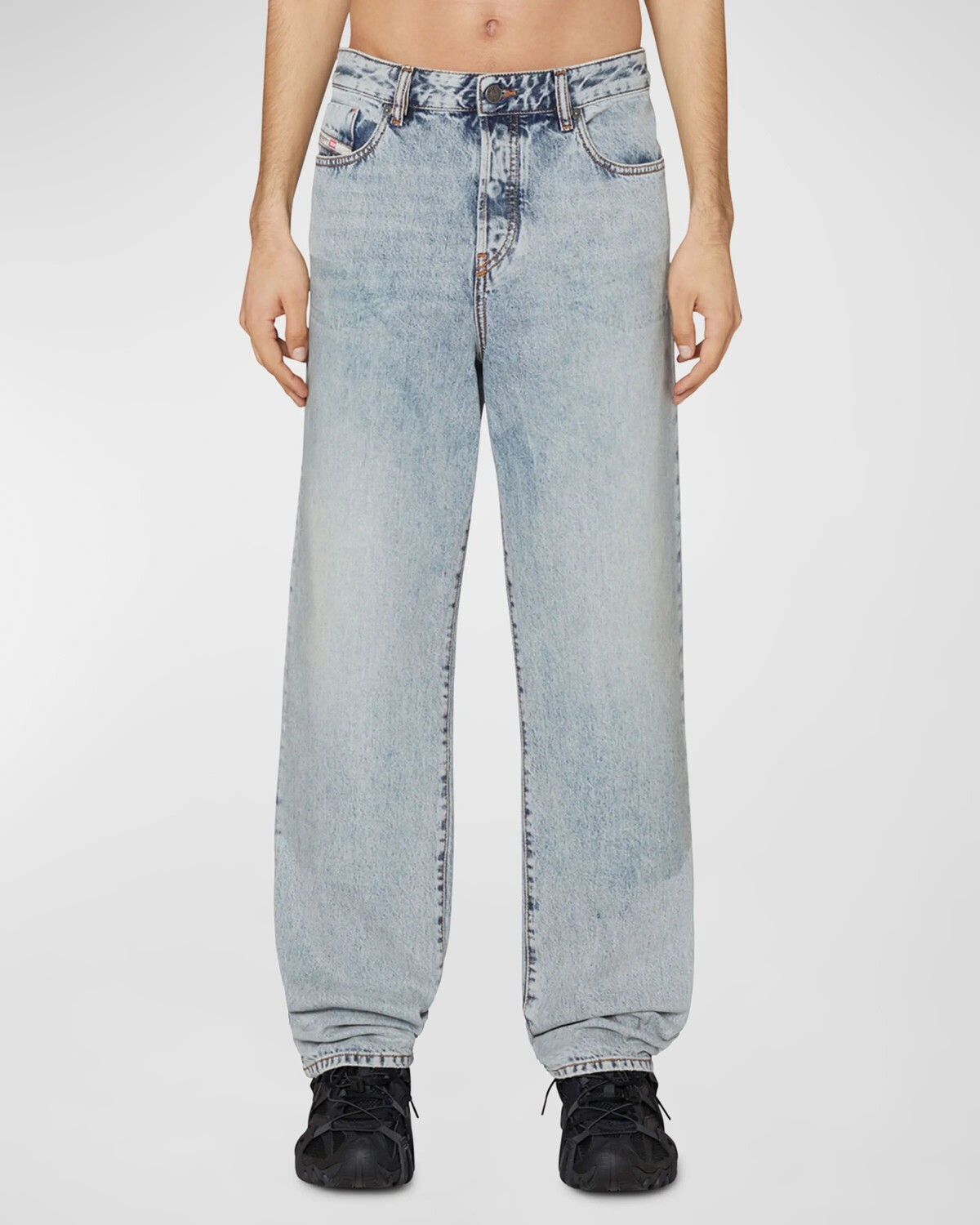 Мужские джинсы кислотной стирки 1955 года Diesel, цвет Denim