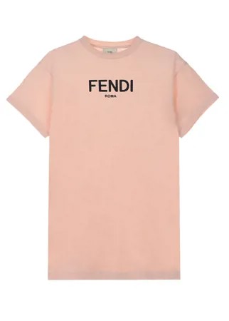 Розовая футболка с логотипом Fendi детская