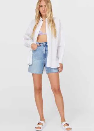 Stradivarius Рубашка В Стиле Бойфренд Белый S