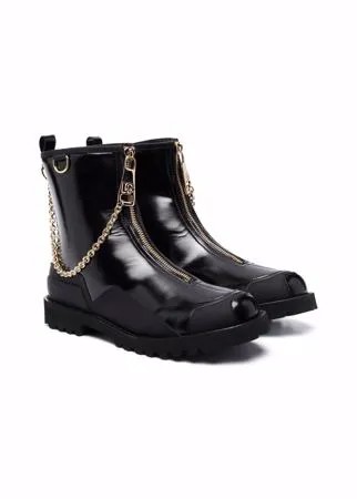 Dolce & Gabbana Kids лакированные ботинки с цепочкой