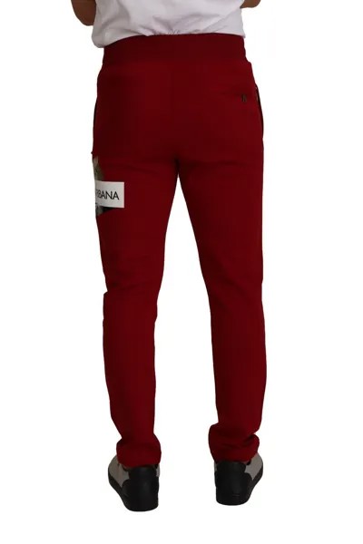 Dolce & Gabbana Элегантные мужские спортивные брюки с застежкой на шнурке, красный
