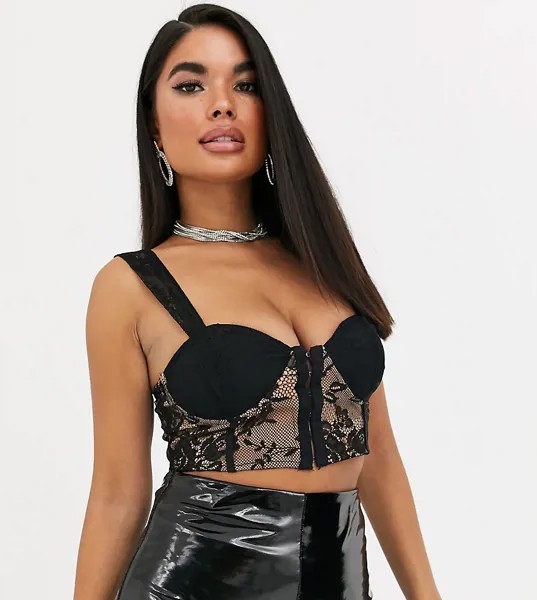 Черный кружевной бралетт Missguided Petite-Розовый