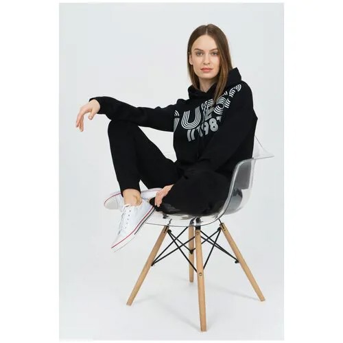 Худи свободного кроя GUESS JEANS W1RQ69K7UW2JBLK Черный 44