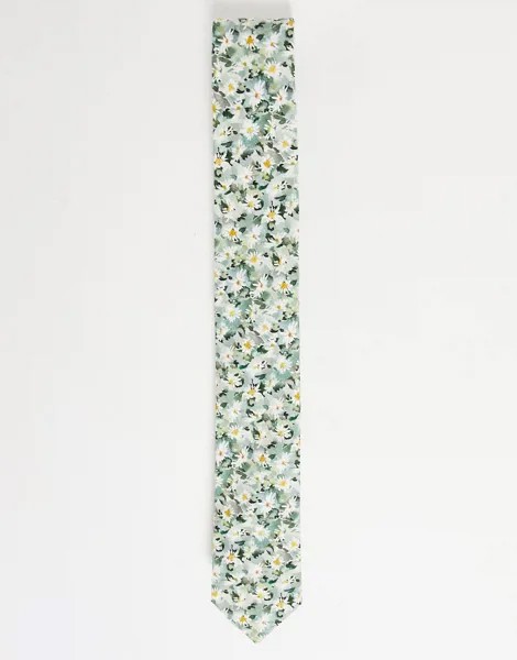 Галстук с мелким цветочным принтом Gianni Feraud-Зеленый цвет