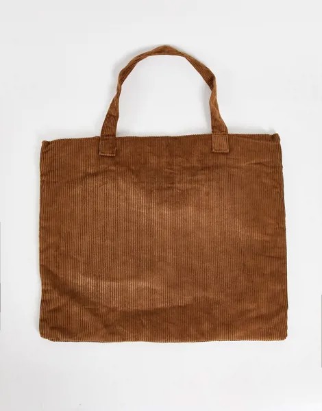 Светло-коричневая вельветовая сумка-тоут Bando-Светло-бежевый цвет