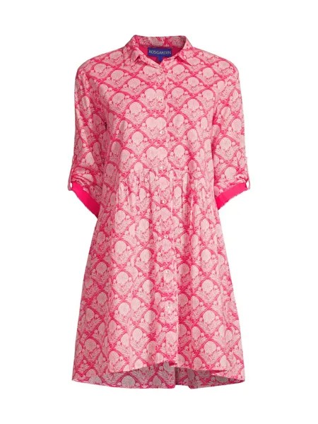 Мини-платье-рубашка Deauville из хлопка Ro's Garden, розовый