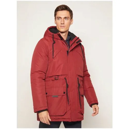 Утеплённая куртка-парка, цвет Красный, размер XXL