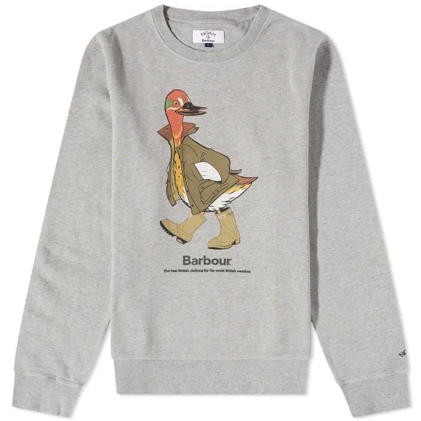 Толстовка Barbour x NOAH Duck Crew Sweat, серый