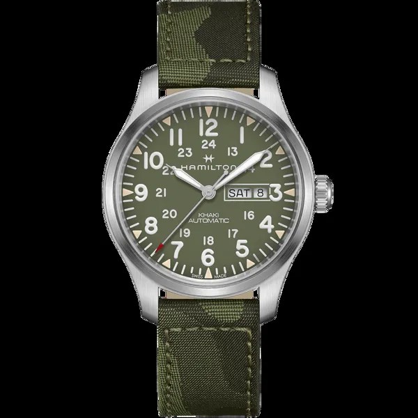 Наручные часы мужские Hamilton KHAKI FIELD DAY DATE AUTO зеленые/хаки