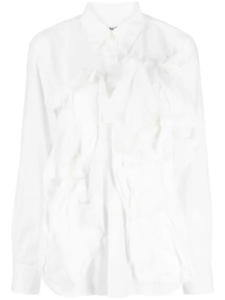Рубашка с длинными рукавами и аппликацией Comme Des Garçons, белый