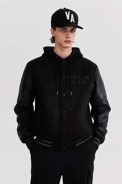 Куртка пилота с капюшоном H&M, черный