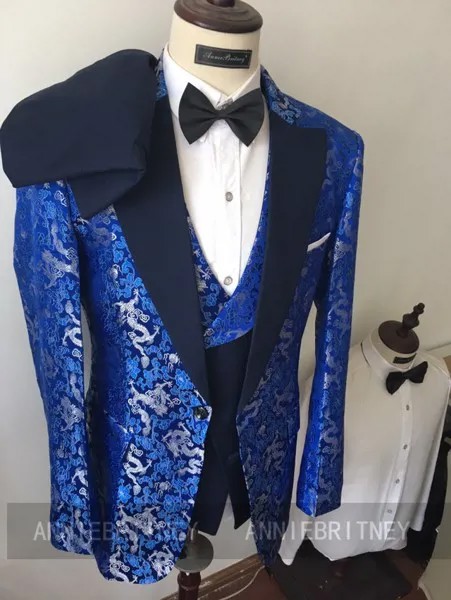 2021 Дизайнерский Модный мужской костюм Блейзер с цветочным принтом и Мятные Брюки новый индивидуальный роскошный костюм для жениха на свадь...