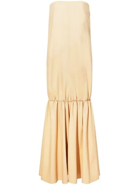 Proenza Schouler кожаное платье Margot, нейтральный цвет