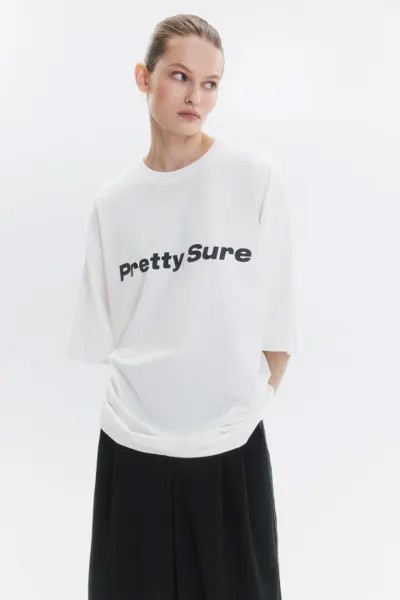 Футболка oversize с принтом-надписью