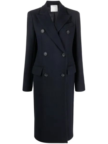 Двубортный бушлат с объемными плечами Sportmax, синий